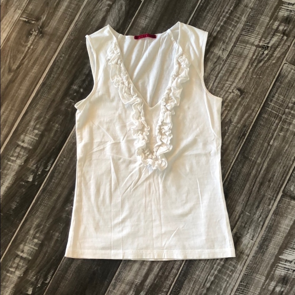 Velvet ruffle top